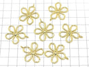 Metal parts flower motif charm 29x25mm gold color 2pcs