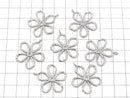 Metal parts Flower motif charm 29x25mm Silver color 2pcs