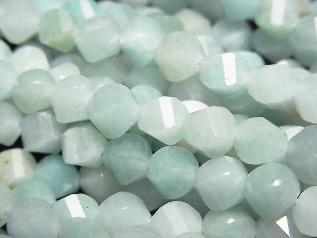 [Video]High Quality! Amazonite AA++ Twist x Multiple Facets 6x5x5mm 1strand beads (aprx.15inch/37cm)