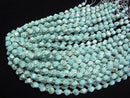 [Video] High Quality! Magnesite Turquoise Twist x Multiple Facets 7.5x6x6mm 1strand beads (aprx.15inch/36cm)