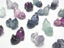 [Video] Multicolor Fluorite AAA Cat motif 15x18mm [Undrilled] 5pcs