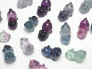 [Video] Multicolor Fluorite AAA Cat motif 15x18mm [Undrilled] 5pcs