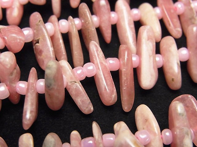 [Video] Argentine Rhodochrosite AA++ Nugget Top Side Drilled Hole 1strand beads (aprx.15inch/38cm)