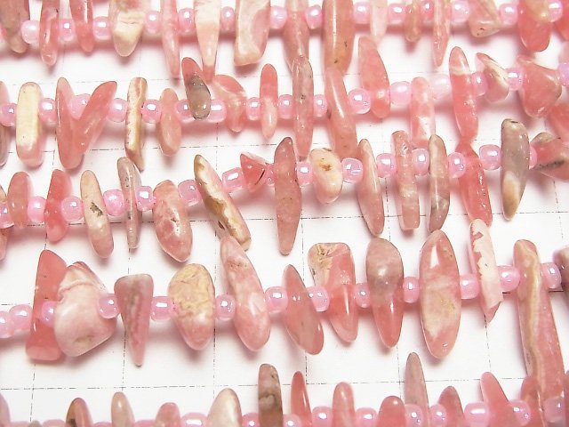 [Video] Argentine Rhodochrosite AA++ Nugget Top Side Drilled Hole 1strand beads (aprx.15inch/38cm)