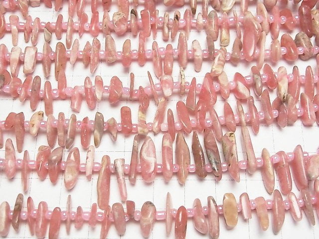 [Video] Argentine Rhodochrosite AA++ Nugget Top Side Drilled Hole 1strand beads (aprx.15inch/38cm)