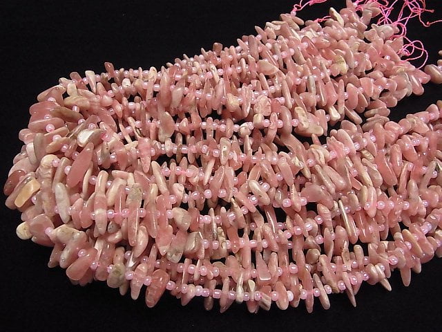 [Video] Argentine Rhodochrosite AA++ Nugget Top Side Drilled Hole 1strand beads (aprx.15inch/38cm)