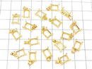 [Video]Silver925 Pendant Frame Rectangle Faceted 8x6mm 18KGP 1pc
