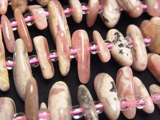 [Video] Argentina Rhodochrosite AA Nugget Top Side Drilled Hole 1strand beads (aprx.15inch/38cm)