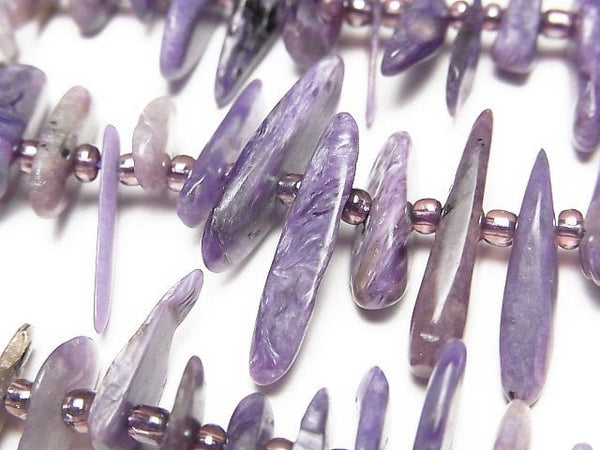 [Video]Charoite AA+ Nugget Top Side Drilled Hole 1strand beads (aprx.15inch/37cm)