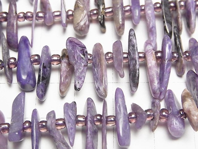 [Video]Charoite AA+ Nugget Top Side Drilled Hole 1strand beads (aprx.15inch/37cm)