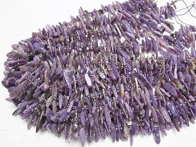 [Video]Charoite AA+ Nugget Top Side Drilled Hole 1strand beads (aprx.15inch/37cm)