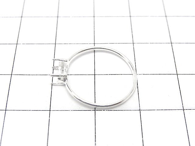 [Video]Silver925 Ring Frame (Prong Setting) Horizontal Oval Faceted 6x4mm No. 11 No coating 1pc