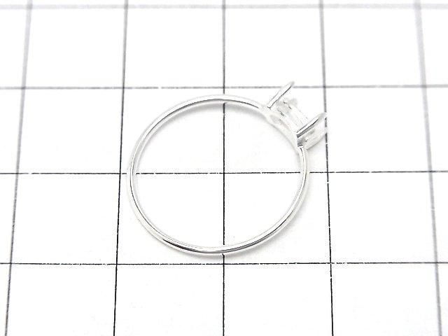 [Video] Silver925 Ring Frame (Prong Setting) Sideways Oval Faceted 6x4mm Size 11 No Coating 1pc