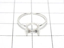 [Video] Silver 925 Ring Frame (Prong Setting) Horizontal Oval Faceted 8x6mm No Coating Free Size 1pc