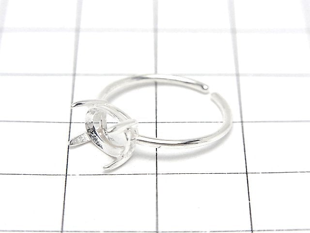 [Video]Silver925 Ring Frame (Prong Setting) Horizontal Oval Faceted 8x6mm No coating Free size 1pc