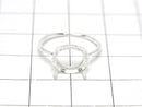 [Video]Silver925 Ring Frame (Prong Setting) Horizontal Oval Faceted 10x8mm No coating Free size 1pc