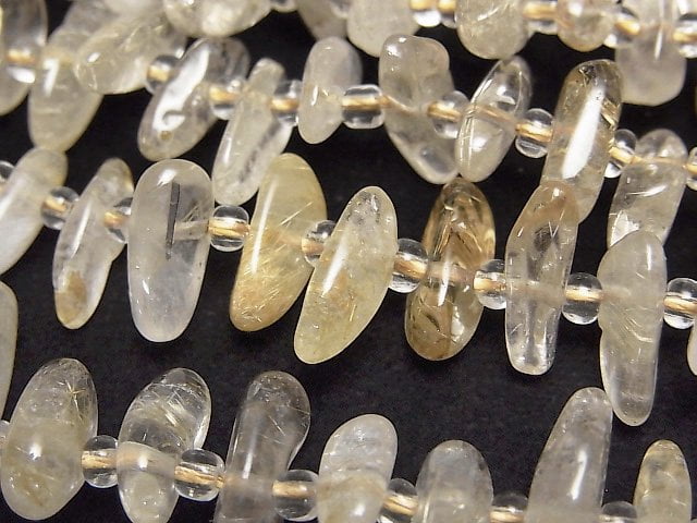 [Video]Rutilated Quartz AA Nugget Top Side Drilled Hole 1strand beads (aprx.15inch/36cm)