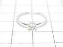 [Video]Silver925 Ring Frame (Prong Setting) Round Faceted 4mm No coating Free size 1pc