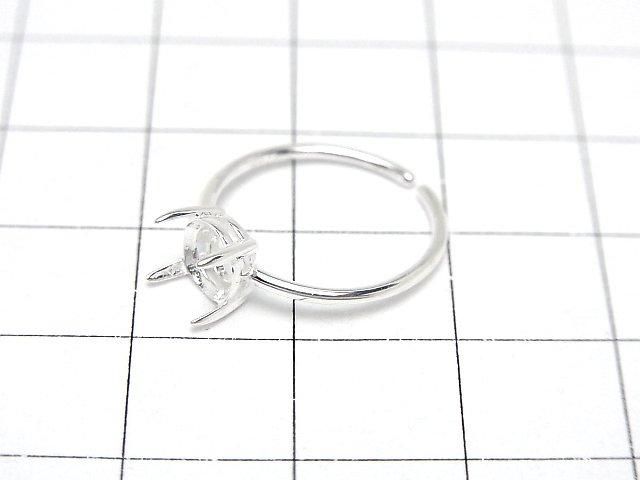[Video] Silver925 Ring Frame (Prong Setting) Round Faceted 6mm No Coating Free Size 1pc