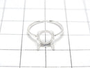 [Video]Silver925 Ring Frame (Prong Setting) Round Faceted 8mm No coating Free size 1pc