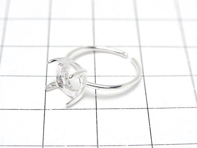 [Video] Silver925 Ring Frame (Prong Setting) Round Faceted 8mm No Coating Free Size 1pc