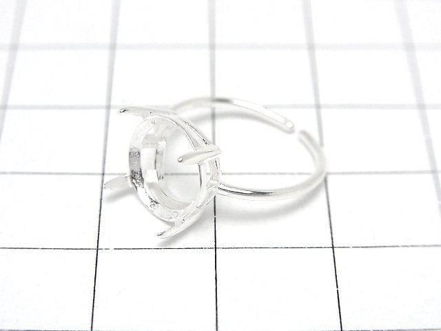 [Video]Silver925 Ring Frame (Prong Setting) Round Faceted 10mm No coating Free size 1pc