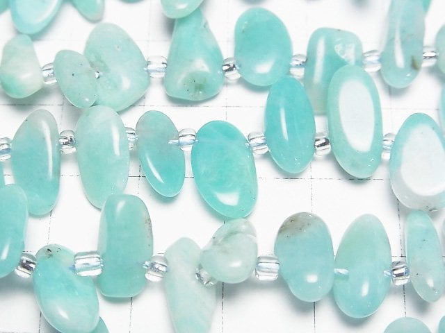 [Video] Peruvian Amazonite AA Nugget Top Side Drilled Hole 1strand beads (aprx.15inch/36cm)