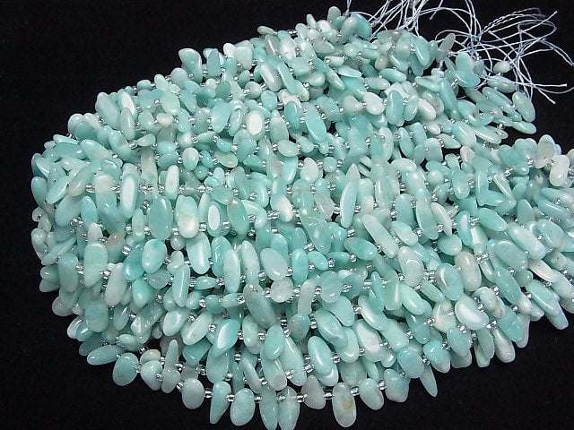 [Video] Peruvian Amazonite AA Nugget Top Side Drilled Hole 1strand beads (aprx.15inch/36cm)