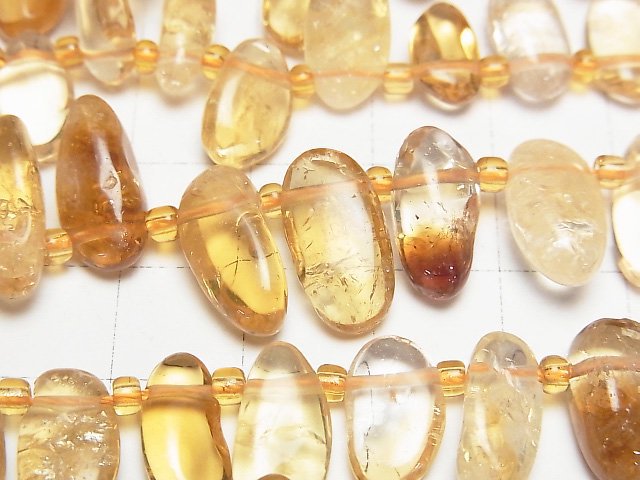 [Video]Citrine AA++ Nugget Top Side Drilled Hole 1strand beads (aprx.15inch/37cm)