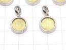 [Video] Meteorite (Muonionalusta) Coin Pendant 12mm Yellow Gold Silver925