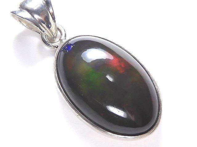 [Video][One of a kind] Black Opal AAA Pendant Silver925 NO.4