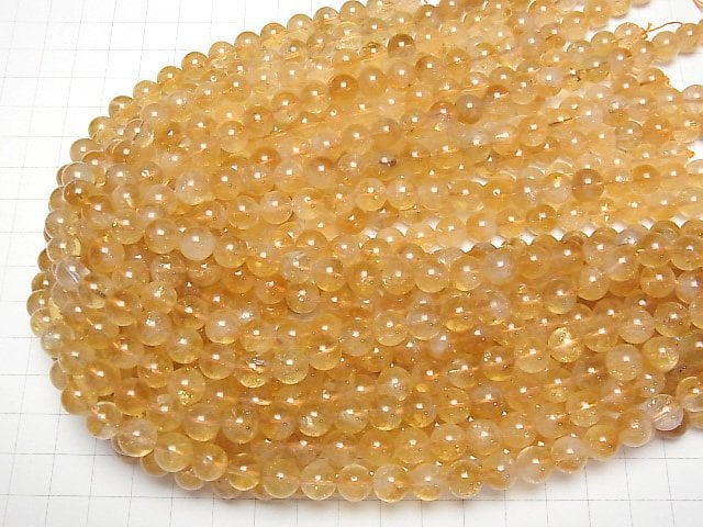 [Video]Citrine AA Round 8.5mm half or 1strand beads (aprx.15inch/36cm)