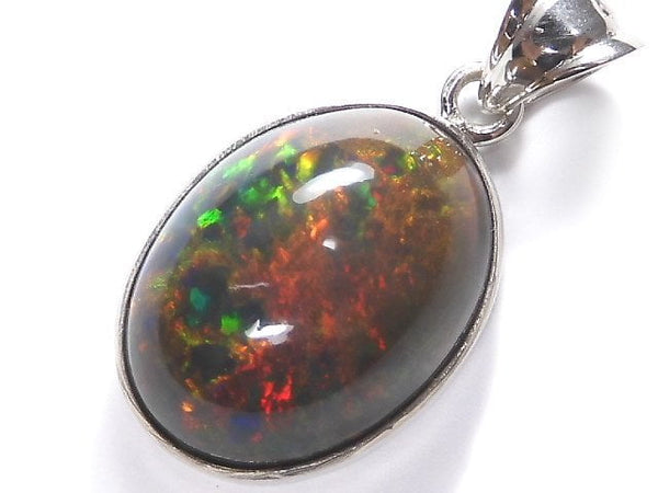 [Video][One of a kind] Black Opal AAA Pendant Silver925 NO.10