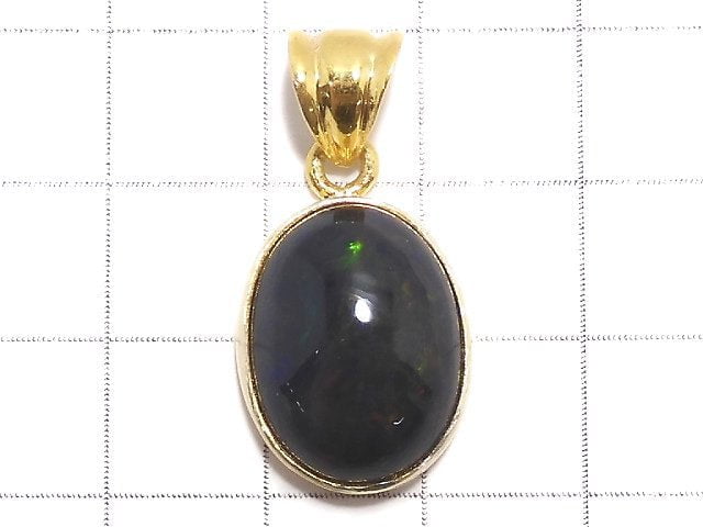 [Video][One of a kind] Black Opal AAA Pendant 18KGP NO.14