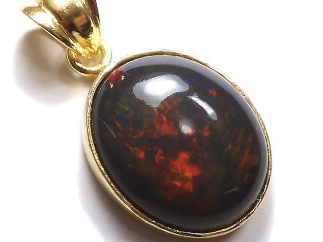 [Video][One of a kind] Black Opal AAA Pendant 18KGP NO.19