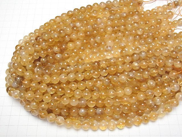 [Video]Citrine AA Round 8.5mm half or 1strand beads (aprx.15inch/36cm)