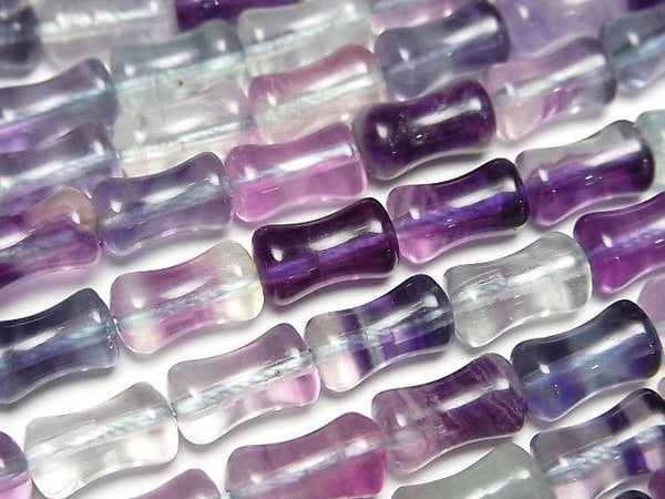 [Video] Multicolor Fluorite AAA- Bamboo 10x6x6mm 1strand beads (aprx.15inch/37cm)