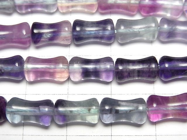 [Video] Multicolor Fluorite AAA- Bamboo 10x6x6mm 1strand beads (aprx.15inch/37cm)