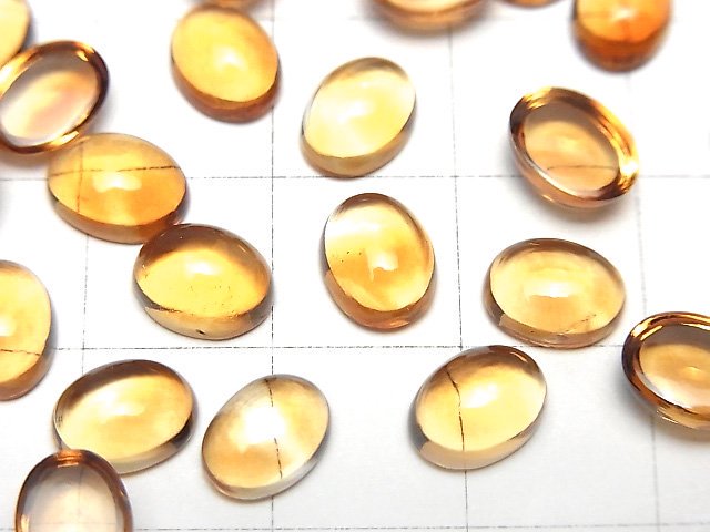 [Video]High Quality Brandy Citrine AAA Oval Cabochon 8x6mm 3pcs