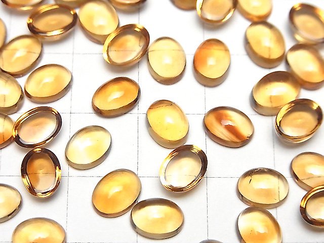 [Video]High Quality Brandy Citrine AAA Oval Cabochon 8x6mm 3pcs