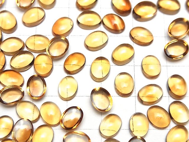 [Video]High Quality Brandy Citrine AAA Oval Cabochon 8x6mm 3pcs