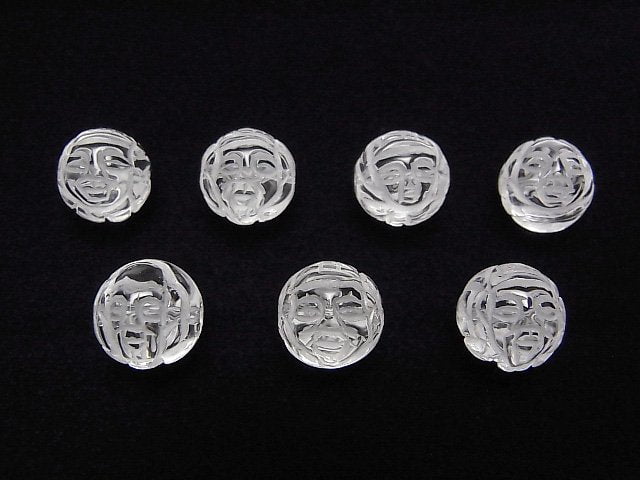[Video] Carved Seven Lucky Gods! Crystal AAA Round 12mm 1strand (7pcs)