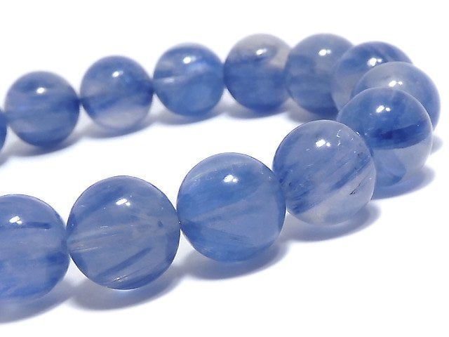 [Video][One of a kind] Kyanite & Crystal Round 10.5mm Bracelet NO.30