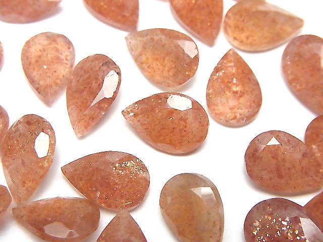 [Video]High Quality Sunstone AA++ Loose stone Pear shape Faceted 12x8mm 2pcs