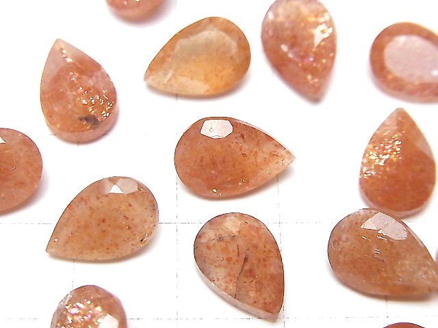 [Video]High Quality Sunstone AA++ Loose stone Pear shape Faceted 12x8mm 2pcs