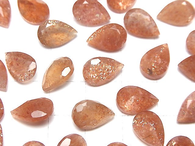 [Video]High Quality Sunstone AA++ Loose stone Pear shape Faceted 12x8mm 2pcs