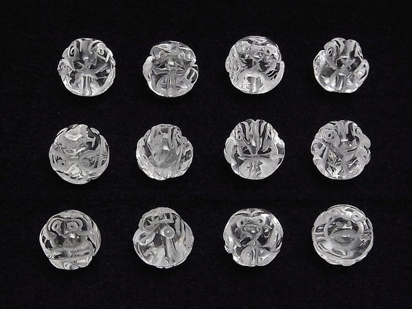 [Video] Carved Zodiac! Crystal AAA Round 12mm [Front] 1strand (12pcs)