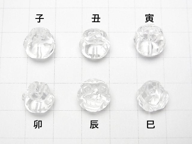 [Video] Carved Zodiac! Crystal AAA Round 12mm [Front] 1strand (12pcs)