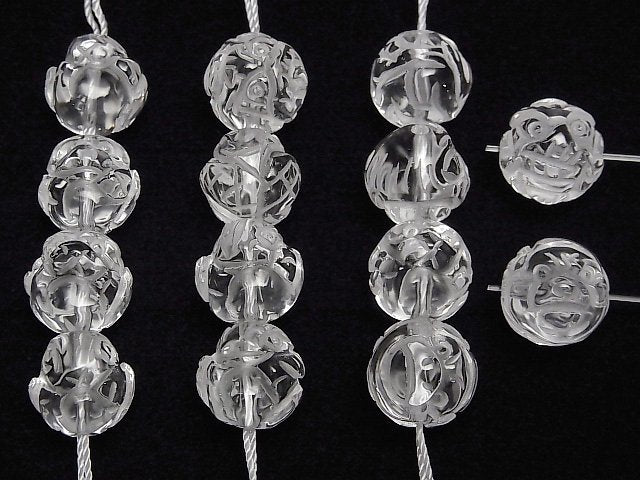 [Video] Carved Zodiac! Crystal AAA Round 12mm [Front] 1strand (12pcs)