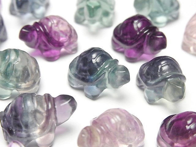 [Video] Multicolor Fluorite AAA Sea Turtle Motif 9.5x12mm [Undrilled] 3pcs